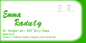 emma raduly business card